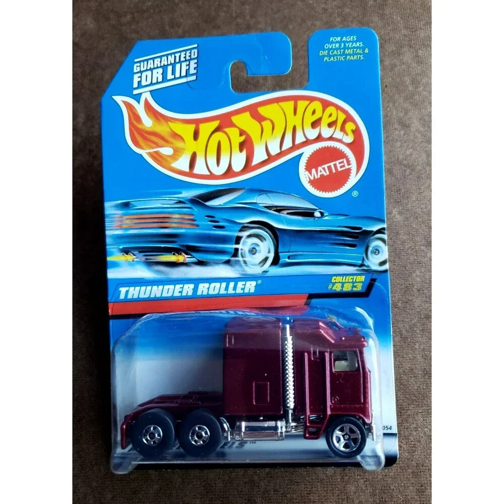 1996 Hot Wheel THUNDER ROLLER Metalflake Dark RED 483 MAINLINE SERIES 16054 1:64